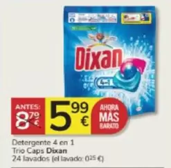 Oferta de Dixan - Detergente 4 En 1 por 5,99€ en Consum