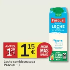 Oferta de Mas - Leche Semidesnatada por 1,15€ en Consum