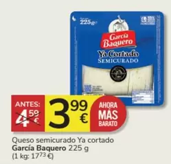 Oferta de García Baquero - Queso Semicurado Ya Cortado por 3,99€ en Consum