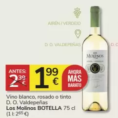 Oferta de Los Molinos - Vino Blanco por 1,99€ en Consum