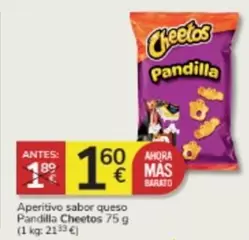 Oferta de Cheetos - Aperitivo Sabor Queso Pandilla por 1,6€ en Consum