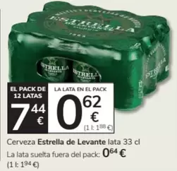 Oferta de Estrella - Cerveza por 0,64€ en Consum