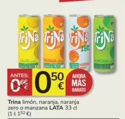 Oferta de Trina -  Limón, Naranja, Naranja Zero O Manzana por 0,5€ en Consum