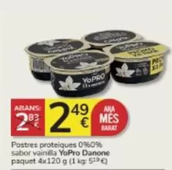 Oferta de Danone - Postres Proteiques 0%0% Sabor Vainilla por 2,49€ en Consum