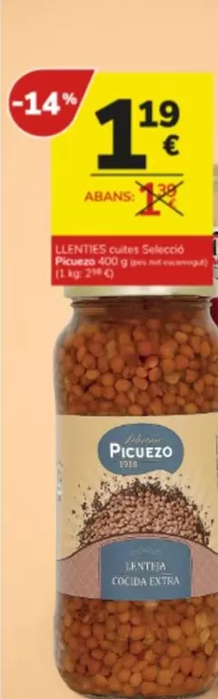 Oferta de Picuezo - Llenties  por 1,19€ en Consum