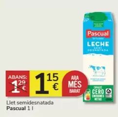 Oferta de Pascual - Llet Semidesnatada por 1,15€ en Consum