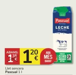 Oferta de Pascual - Llet Sencera por 1,2€ en Consum