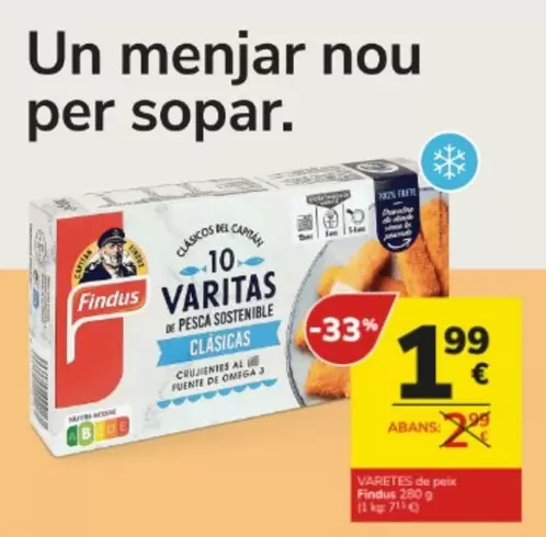 Oferta de Findus - Varetes De Peix por 1,99€ en Consum