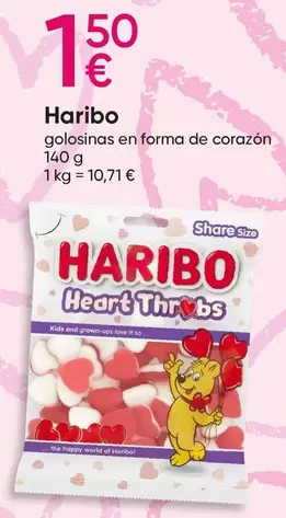 Oferta de Haribo - golosinas en forma de corazón por 1,5€ en Pepco