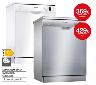 Oferta de Bosch - Lavavajillas Sms62wose por 369€ en Milar