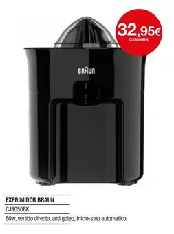 Oferta de Braun - Exprimidor por 32,95€ en Milar