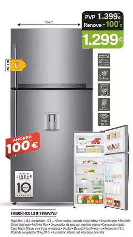 Oferta de LG - Frigorifico  Gt18fbp272edo por 1299€ en Milar