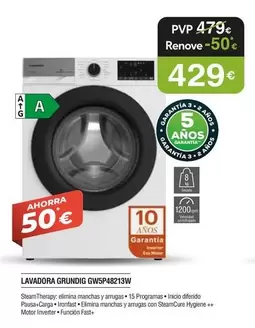 Oferta de Grundig - Lavadora GWSP48213W por 429€ en Milar