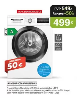 Oferta de Bosch - Lavadora Wuu28t106es por 499€ en Milar