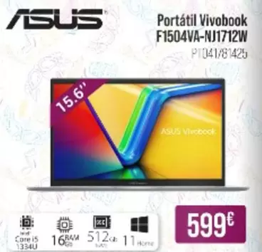 Oferta de Asus - Portátil Vivobook F1504VA-NJ1712W  por 599€ en MR Micro