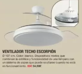 Oferta de Ventilador Techo Escorpion por 89€ en Chafiras