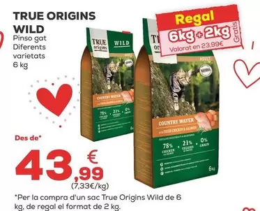 Oferta de True Origins - Pienso Gato Diferentes por 43,99€ en Kiwoko