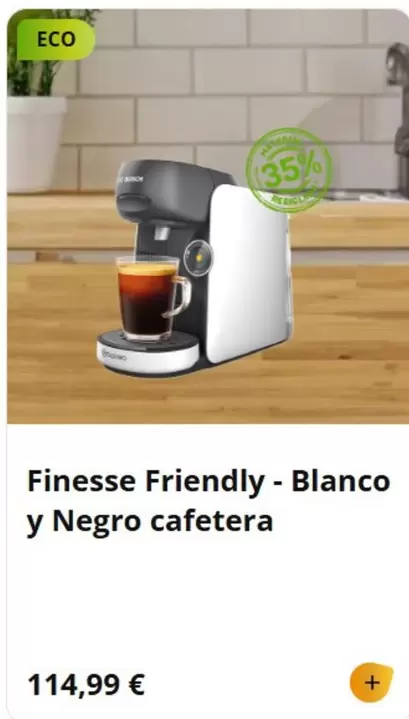 Oferta de Bosch - Finesse Friendly - Blanco Y Negro Cafetera por 114,99€ en Tassimo