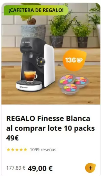 Oferta de Bosch - Cafetera por 49€ en Tassimo