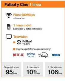 Oferta de Prime - 600Mbps por 95€ en Orange