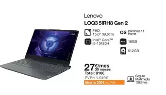 Oferta de Lenovo - Loq3 5irh8 Gen 2 en Orange