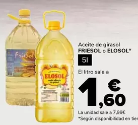 Oferta de Elosol - Aceite De Girasol por 7,99€ en Supeco