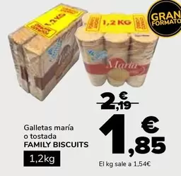 Oferta de Family Biscuits - Galletas María O Tostada por 1,85€ en Supeco