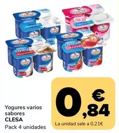 Oferta de Clesa - Yogures por 0,84€ en Supeco