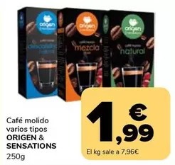 Oferta de Origen & Sensation - Café Molido por 1,99€ en Supeco