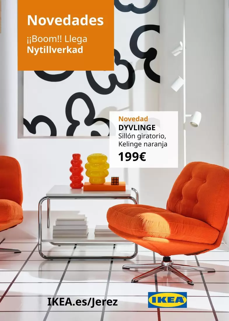 Oferta de Dyvlinge - Sillón Giratorio, Kelinge Naranja por 199€ en IKEA