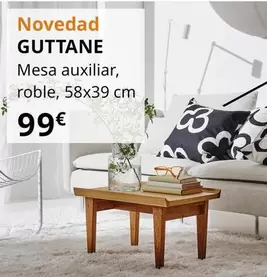 Oferta de Guttane - Mesa Auxiliar, Roble, 58x39 Cm por 99€ en IKEA