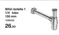 Oferta de Sifón Botella 1 1/4 Tubo 150 Mm 1 por 26€ en Distriplac