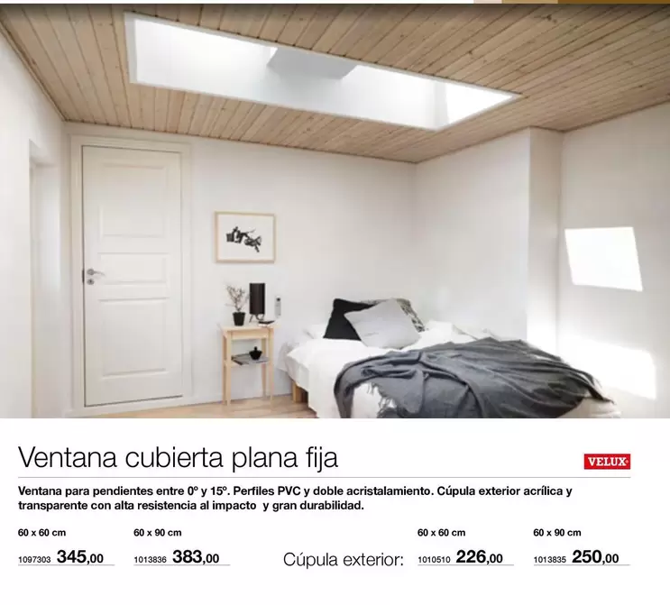 Oferta de Velux - Ventana Cubierta Plana Fija por 250€ en Distriplac