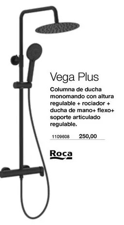 Oferta de Roca - Columna De Ducha Con Altura Regualde + Rociador + Ducha De Mano + Flexo+ Soporte Articulado Regulable por 250€ en Distriplac