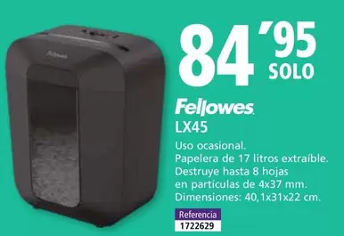 Oferta de Fellowes - LX45 por 84,95€ en Folder