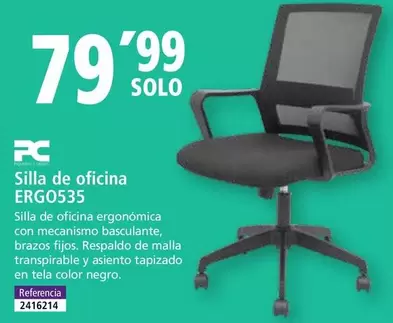 Oferta de Silla De Oficina ERGO535  por 79,99€ en Folder