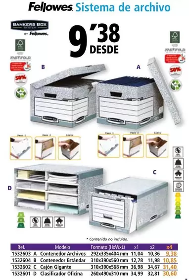 Oferta de Fellowes - Sistema De Archivo por 9,38€ en Folder