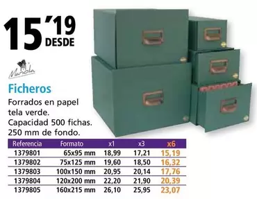 Oferta de  Mariola - Ficheros por 15,19€ en Folder