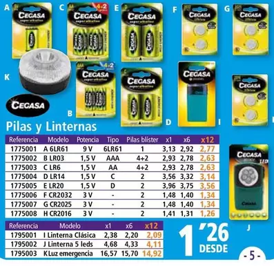 Oferta de Cecasa - Pilas Y Linternas por 1,26€ en Folder