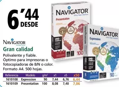 Oferta de Navigator - Gran Calidad por 6,44€ en Folder