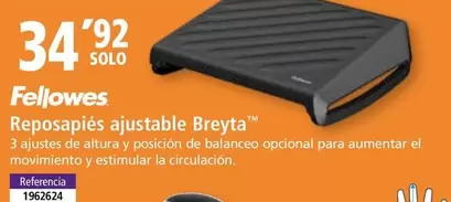 Oferta de Fellowes - Reposapiés Ajustable Breyta por 34,92€ en Folder