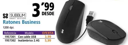 Oferta de Subblim - Ratones Business por 3,99€ en Folder