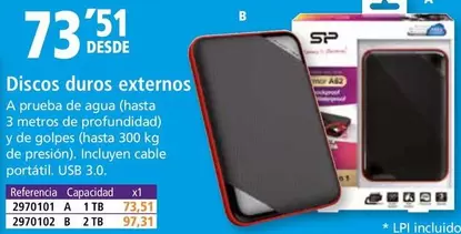 Oferta de Discos Duros Externos por 73,51€ en Folder