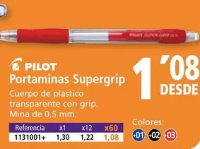 Oferta de Pilot - Portaminas Supergrip por 1,08€ en Folder