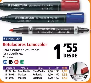 Oferta de Staedtler - Rotuladores Lumocolor por 1,55€ en Folder