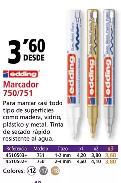 Oferta de Edding - Marcador 750/751 por 3,6€ en Folder