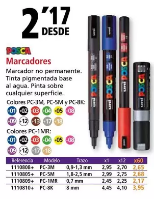 Oferta de Posca - Marcadores por 2,17€ en Folder