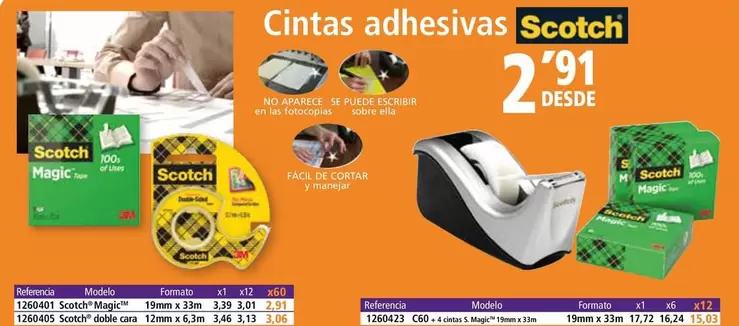 Oferta de Scotch - Cintas Adhesivas por 2,91€ en Folder