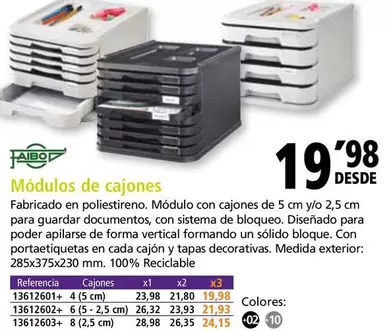 Oferta de Faibo - Módulos De Cajones por 19,98€ en Folder