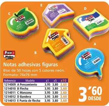 Oferta de Fixo Notes - Notas Adhesivas Figuras por 3,6€ en Folder